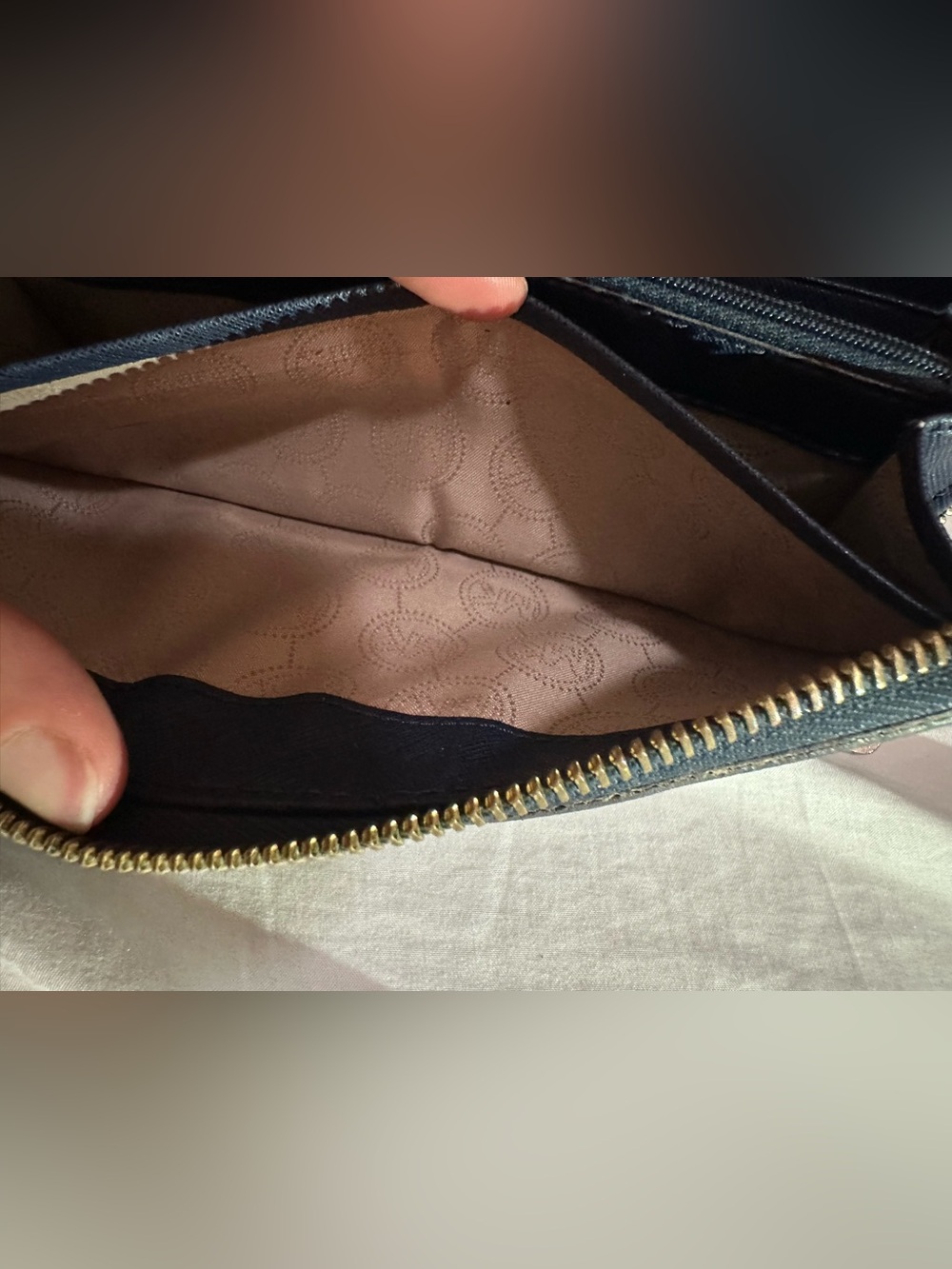 Michael Kors Black Saffiano Zip Around Wallet with Gold Logo - Picture 7 of 7